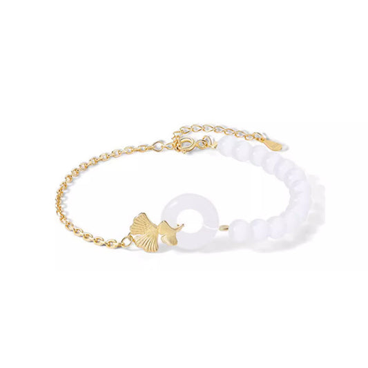 Bracelet Jade Boucle Paix Argent