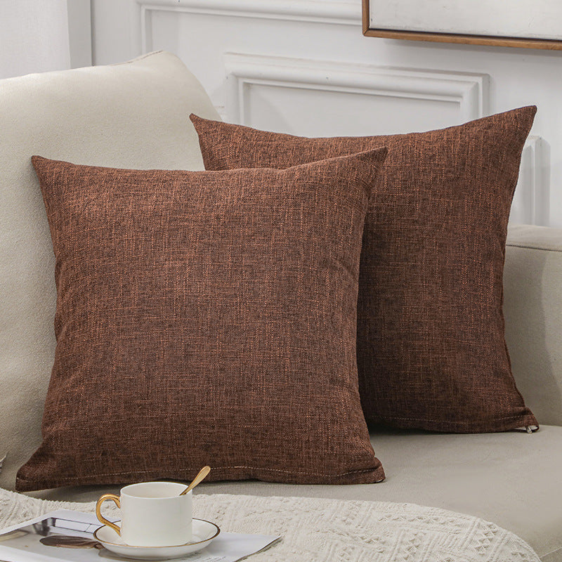Coussin décoratif en coton-lin naturel doux pour canapé