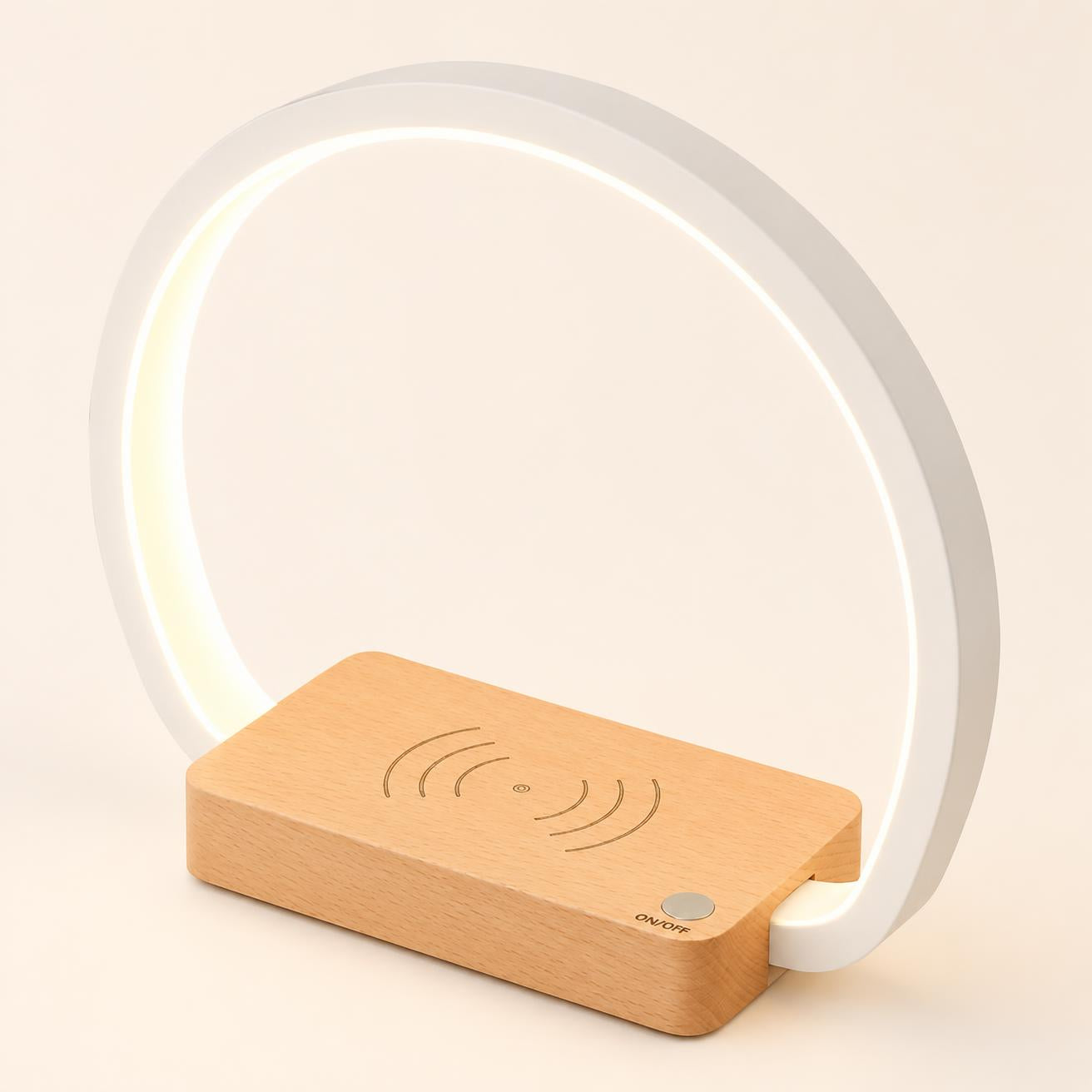 Veilleuse Chargeur Sans Fil Bois
