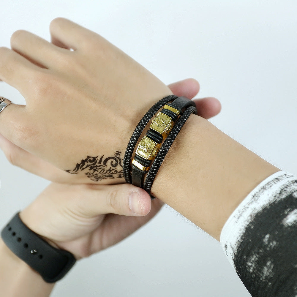 Bracelet Cuir Vintage Homme