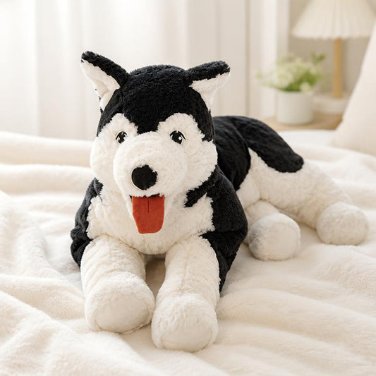 Doudou Husky réaliste oreiller