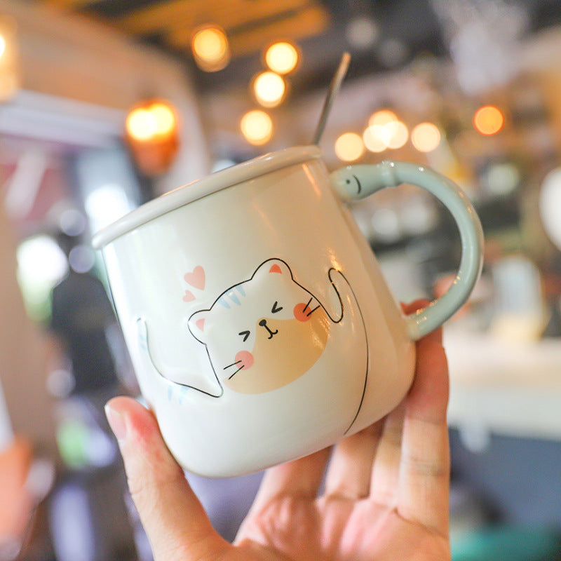 Mug Chat Mignon Couvercle Cuillère