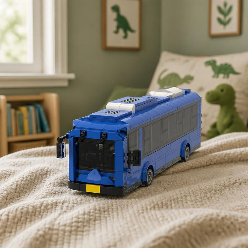 Puzzle bus en bois personnalisable pour enfant, jouet durable